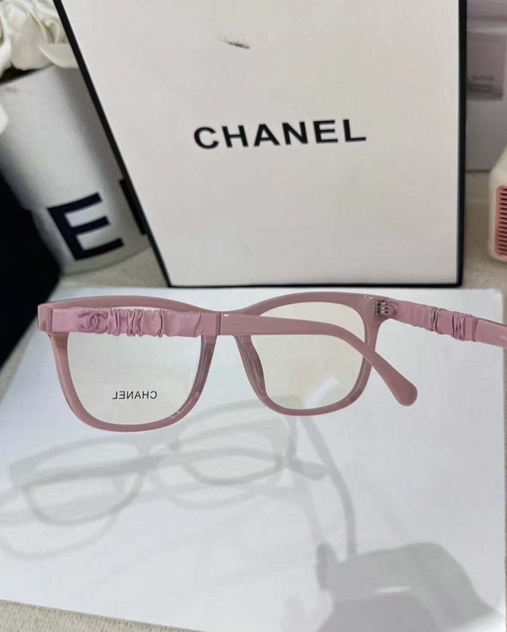 Chanel glasses pink frames