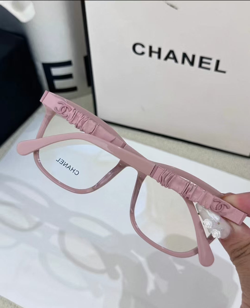 Chanel glasses pink frames