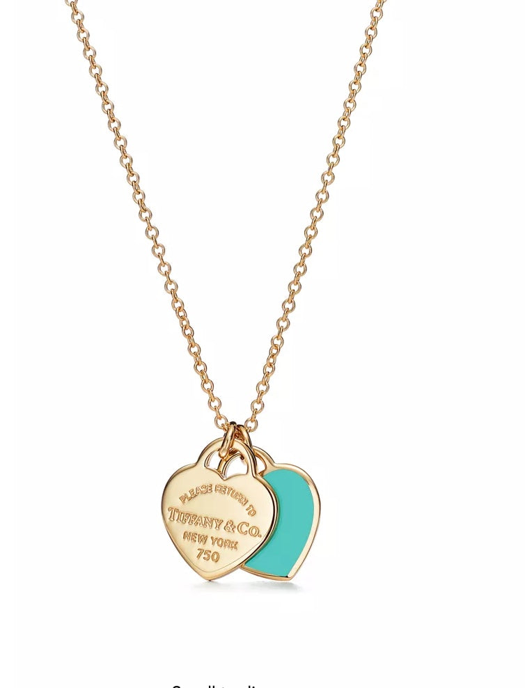 Return to Tiffany mini double heart tag pendant
