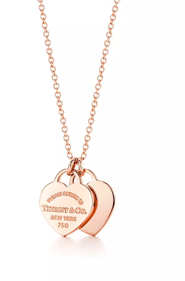 Return to Tiffany mini double heart tag pendant