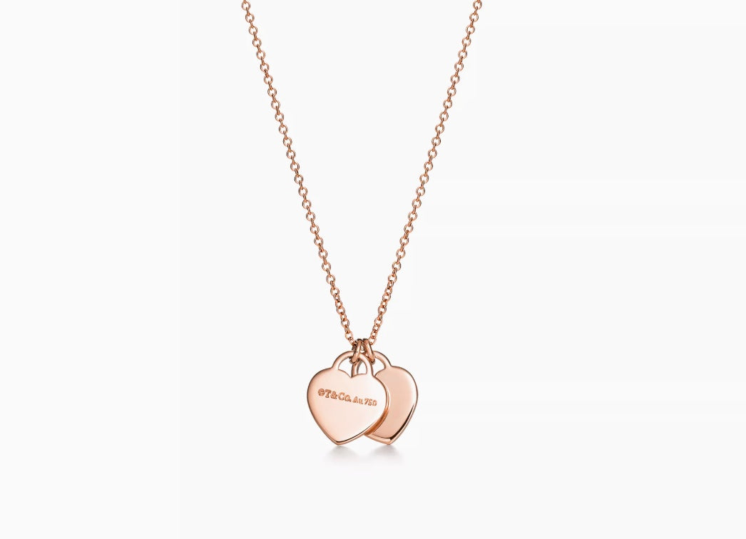 Return to Tiffany mini double heart tag pendant