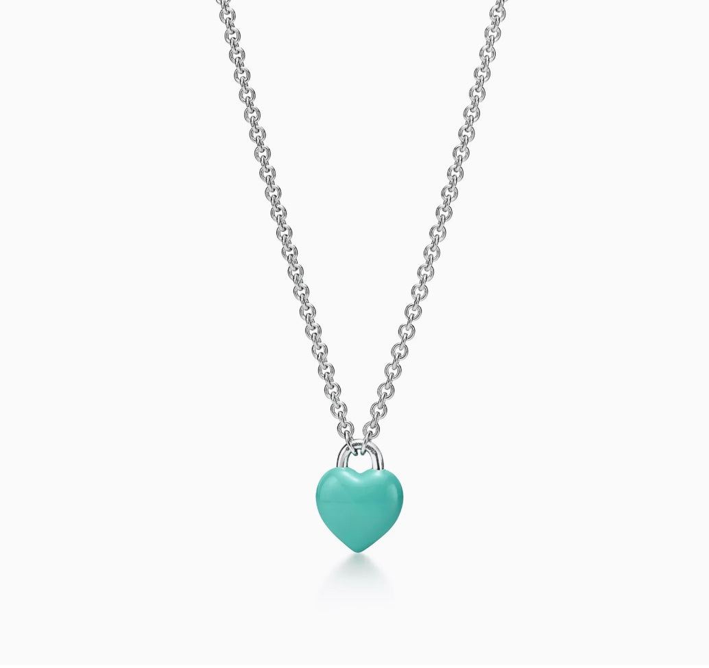 Return to Tiffany  Full Heart Pendant in Sterling Silver with Tiffany Blue
