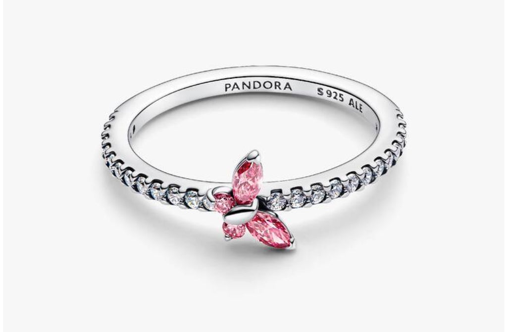 Pandora  sparkling butterfly ring