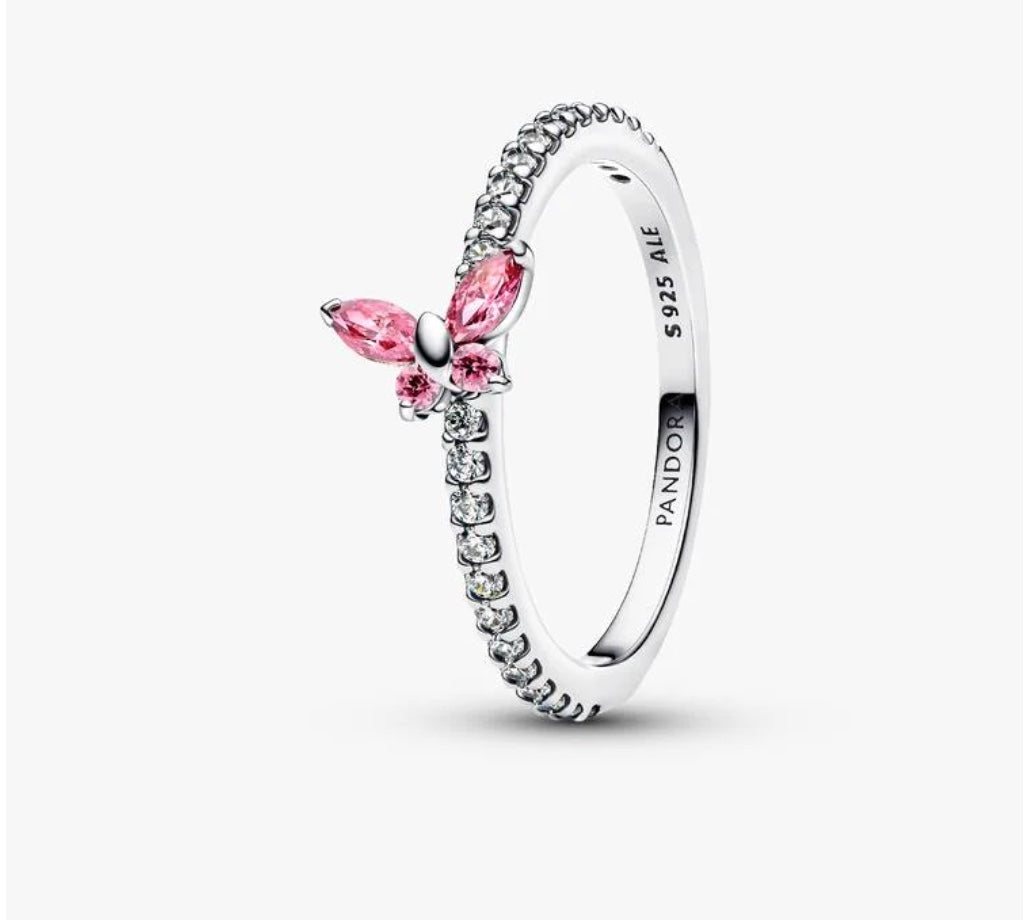 Pandora  sparkling butterfly ring