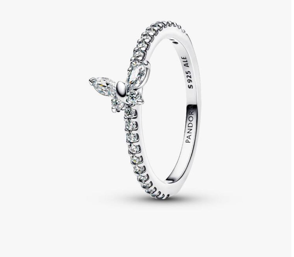 Pandora  sparkling butterfly ring